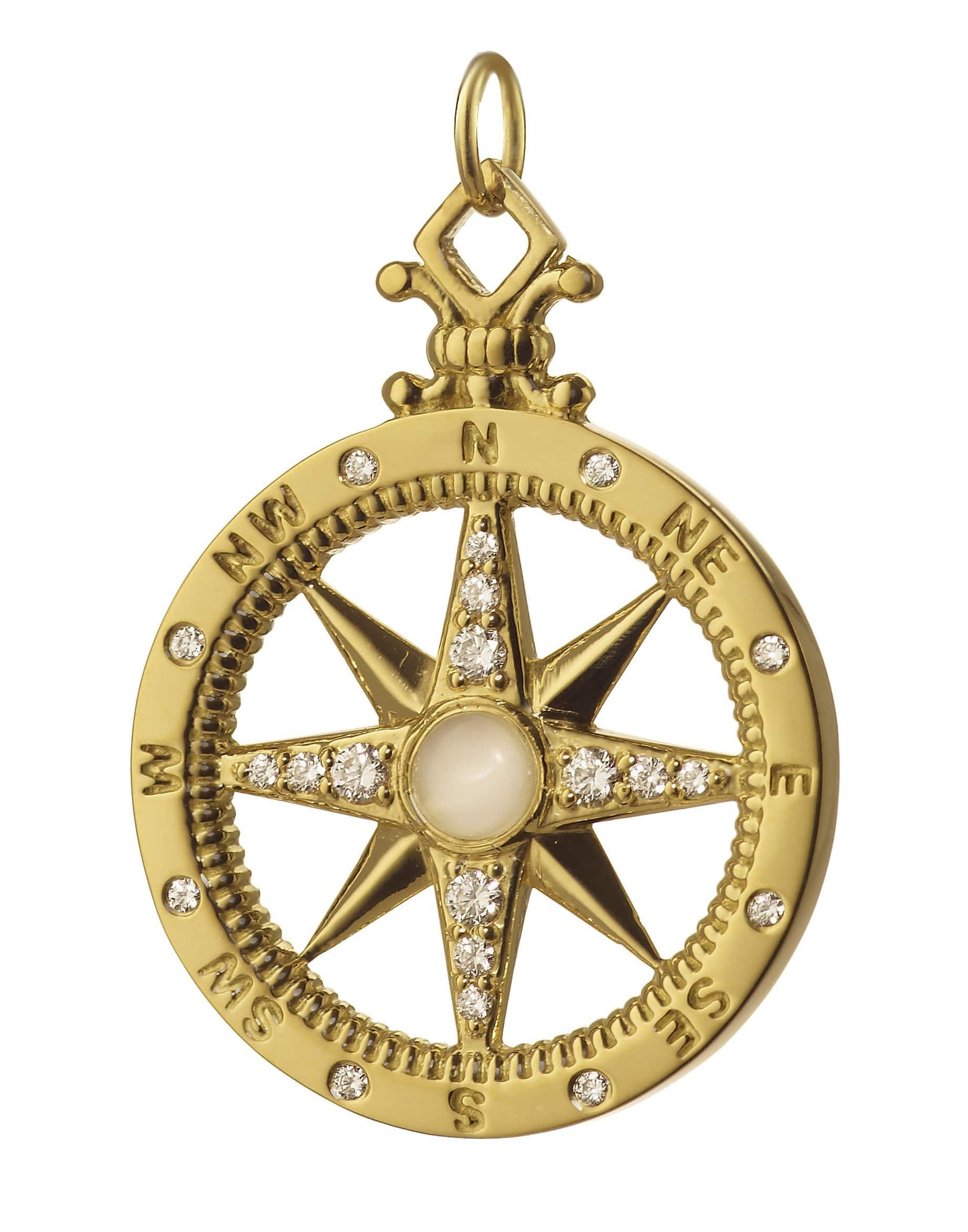 MONICA RICH KOSANN-Adventure Compass Charm-YELLOW GOLD