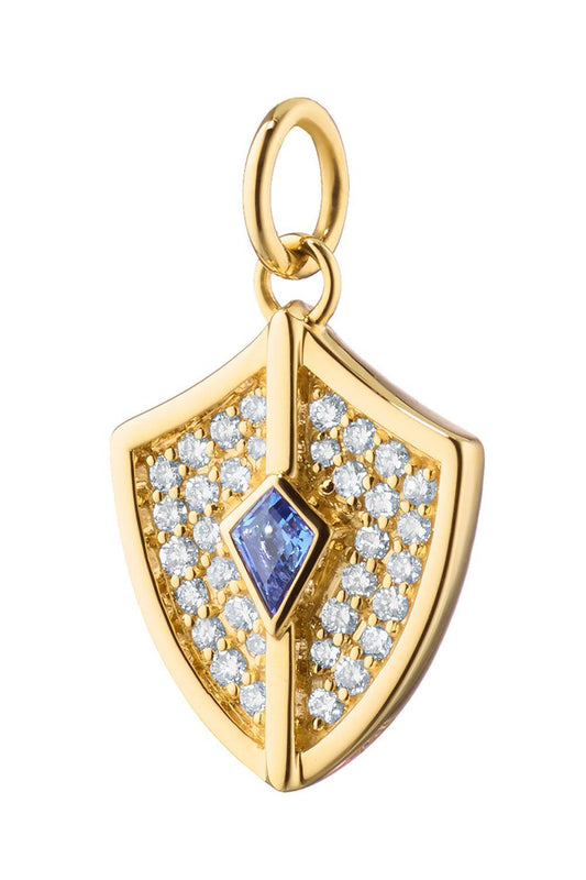 Blue Sapphire Mini Fearless Charm-YELLOW GOLD-JEWELRYFINE JEWELPENDANT-MONICA RICH KOSANN