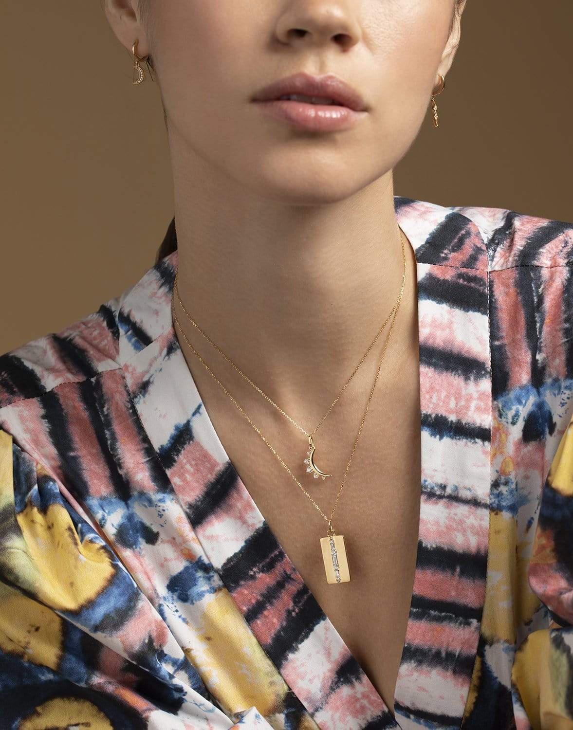 MONICA RICH KOSANN-Diamond Line Pendant-YELLOW GOLD