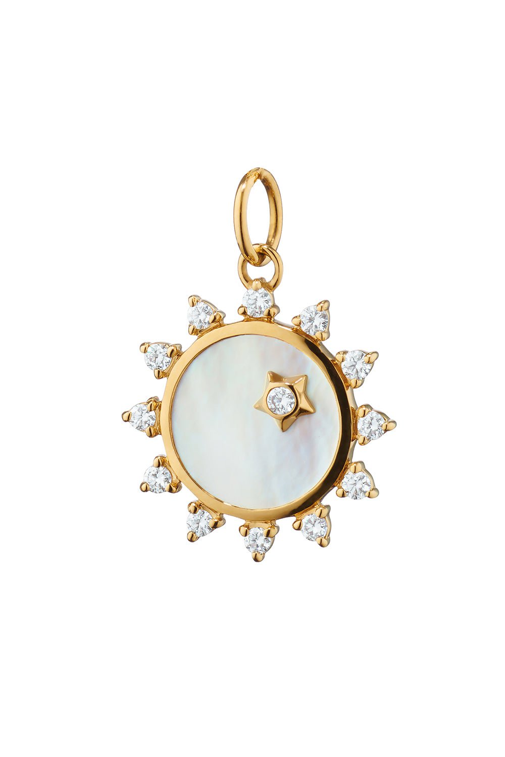 MONICA RICH KOSANN-Mini Happiness Sun Charm-YELLOW GOLD
