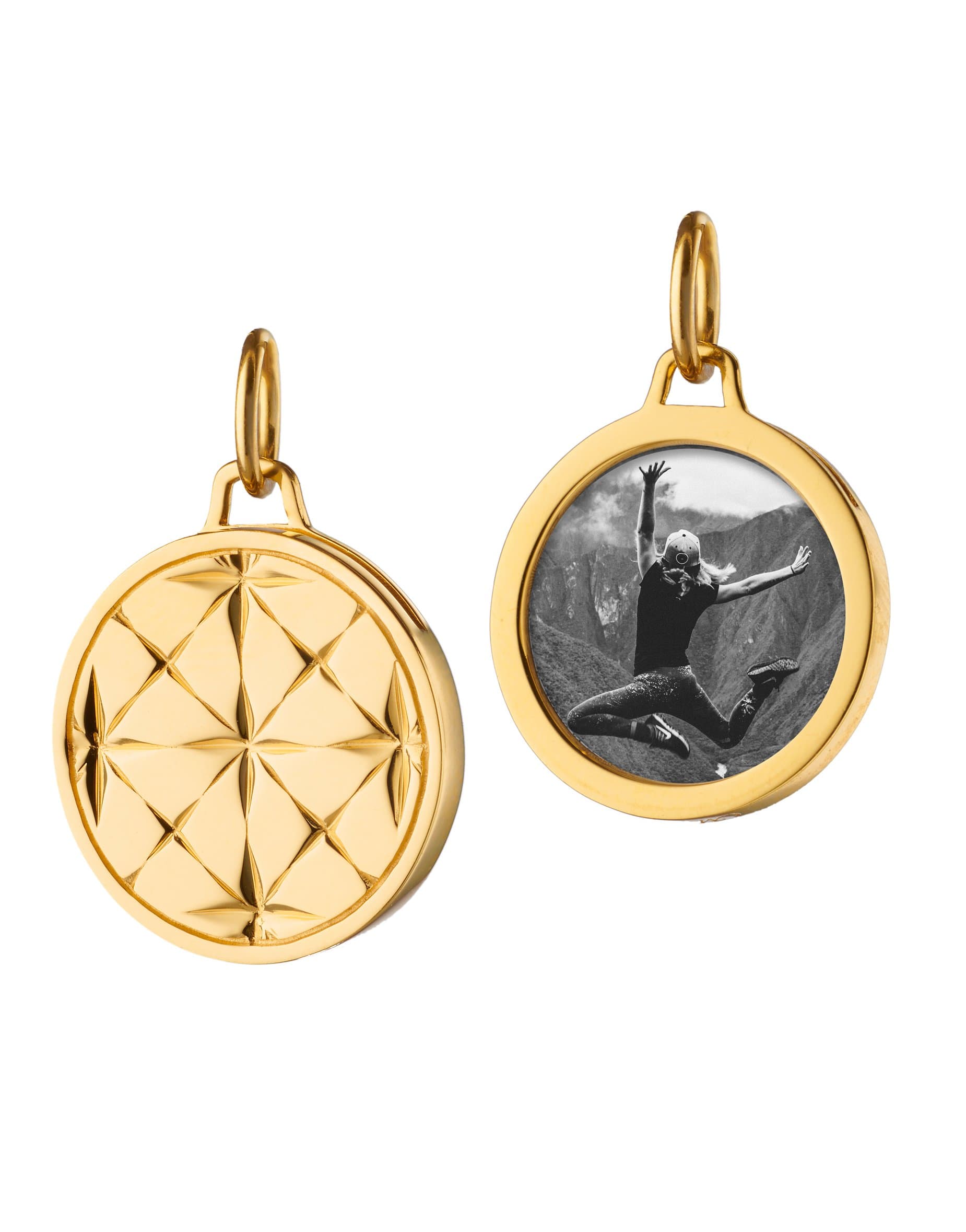 MONICA RICH KOSANN-Mosaic Half Locket Charm-YELLOW GOLD