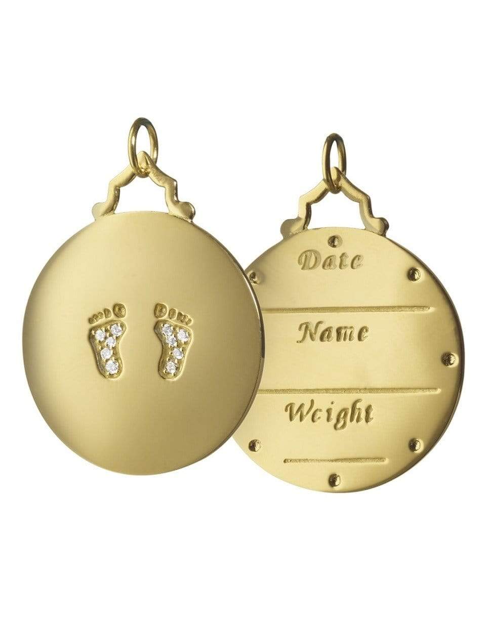 MONICA RICH KOSANN-Pave Diamond Baby Feet Charm-YELLOW GOLD