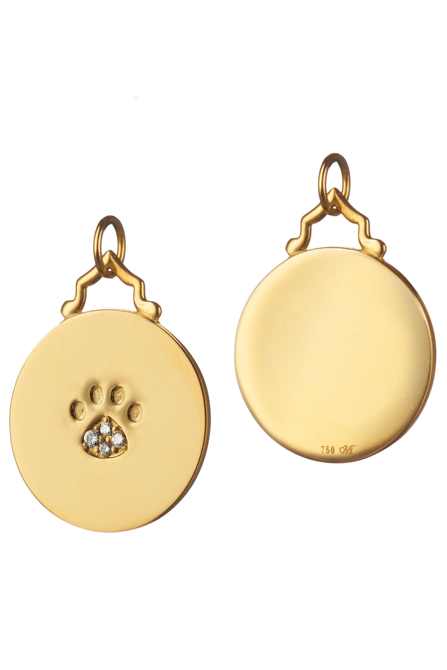 MONICA RICH KOSANN-Small Paw Print Charm-YELLOW GOLD