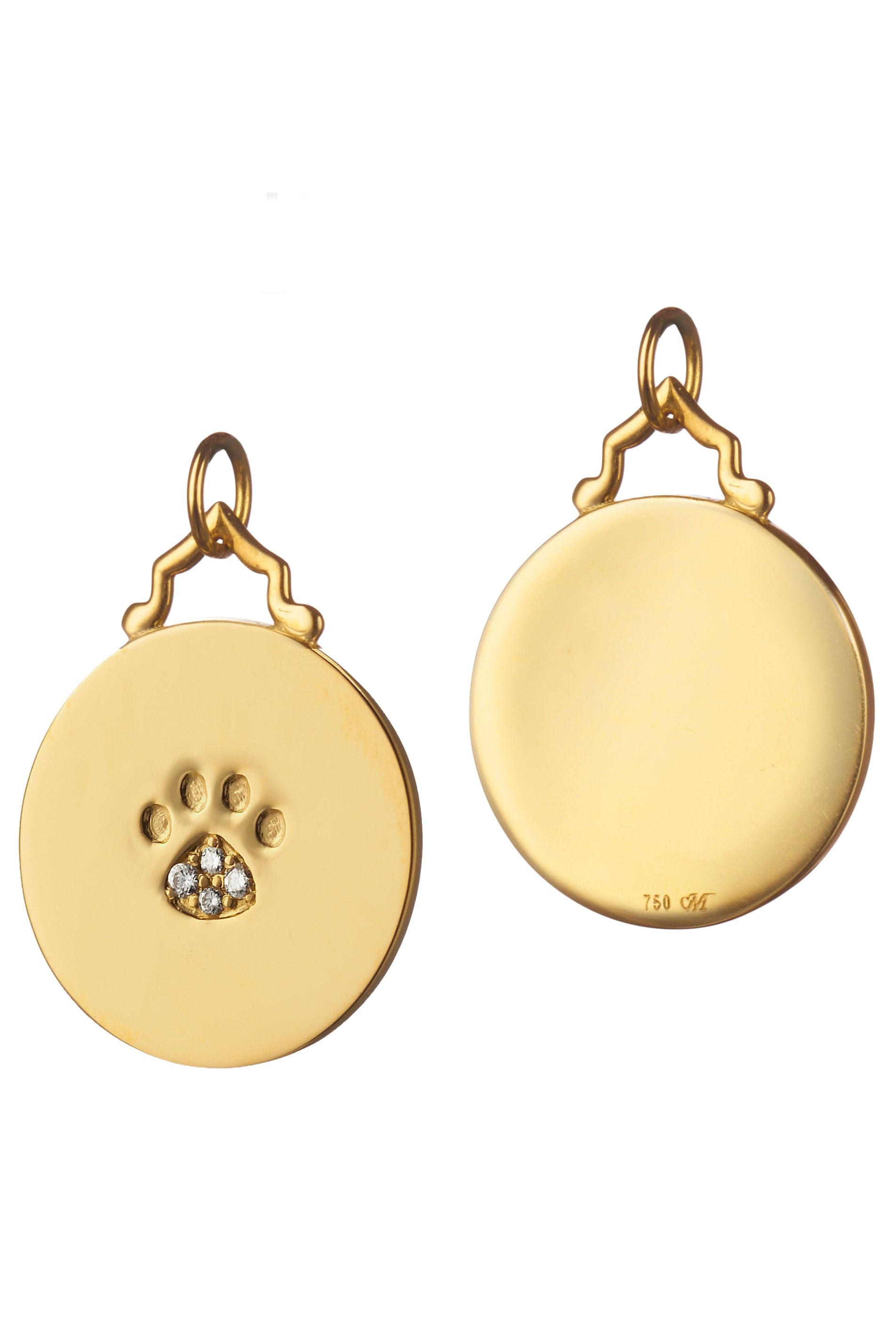 MONICA RICH KOSANN-Small Paw Print Charm-YELLOW GOLD