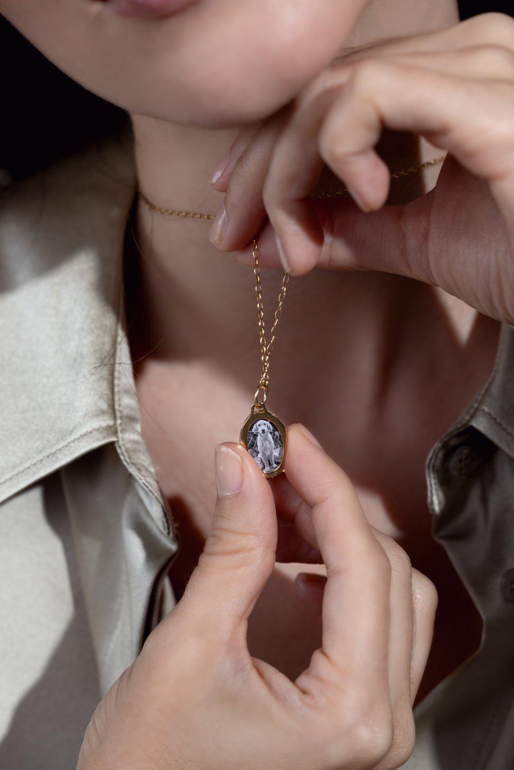 MONICA RICH KOSANN-Small Oval Half Locket-YLWGOL