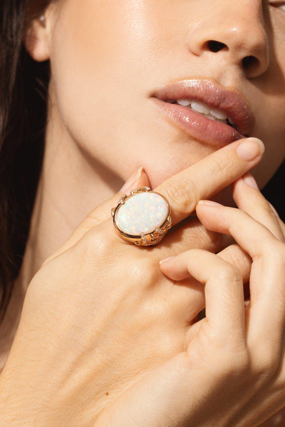 MONICA RICH KOSANN-Australian Crystal Opal “Secret" Ring-ROSE GOLD