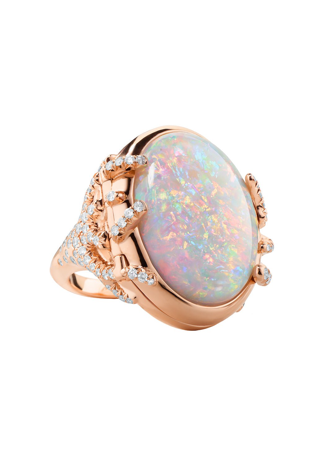 MONICA RICH KOSANN-Australian Crystal Opal “Secret" Ring-ROSE GOLD