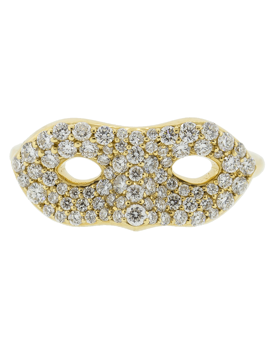 MONICA RICH KOSANN-Pave Diamond Mask Ring-YELLOW GOLD