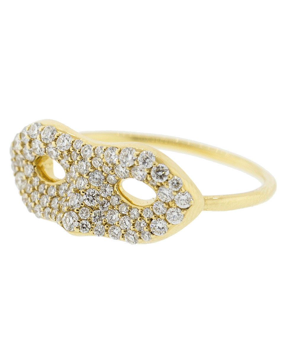 MONICA RICH KOSANN-Pave Diamond Mask Ring-YELLOW GOLD