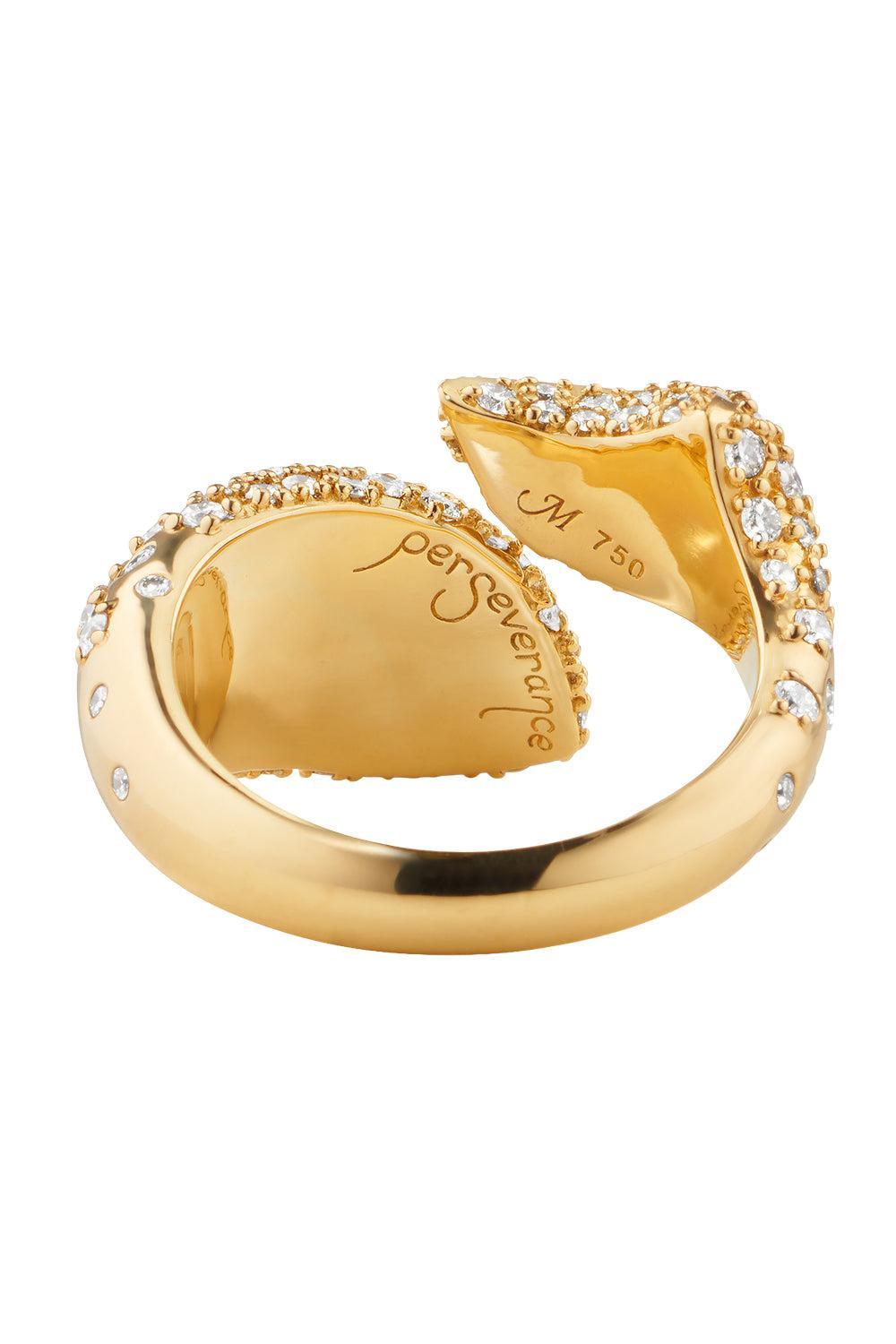 Diamond Perseverance Fish Ring-YELLOW GOLD-7-JEWELRYFINE JEWELRING-MONICA RICH KOSANN