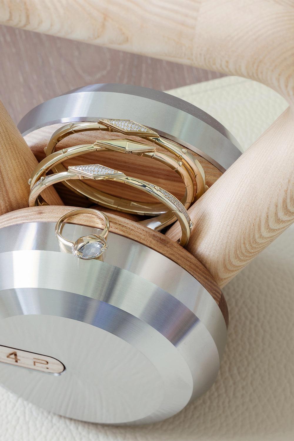 Points North Full Diamond Bangle Bracelet-YELLOW GOLD-JEWELRYFINE JEWELBRACELET O-MONICA RICH KOSANN