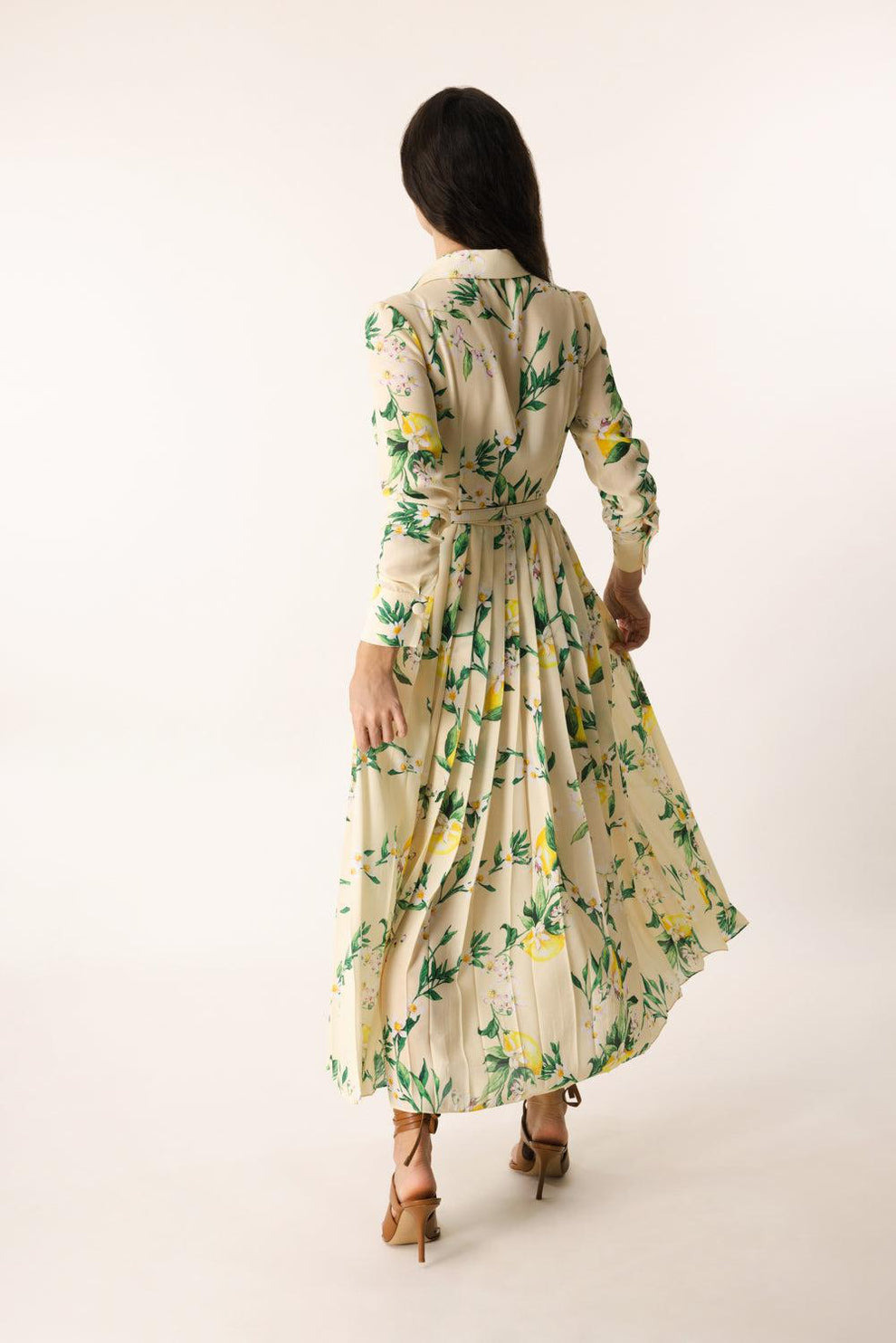Long Sleeve Pleated Midi Dress | MONIQUE LHUILLIER Marissa Collections Long Sleeve Pleated Midi Dress | MONIQUE LHUILLIER Marissa Collections