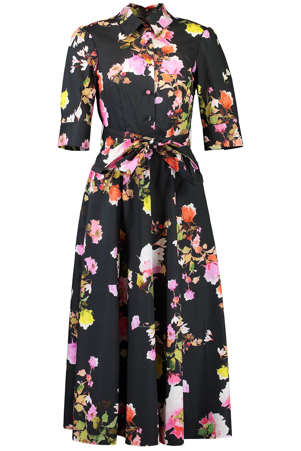 MONIQUE LHUILLIER-Collared Shirt Dress-