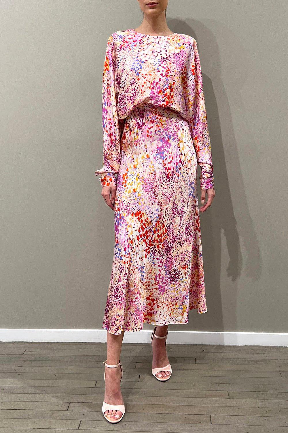 MONIQUE LHUILLIER-Draped Back Dress-