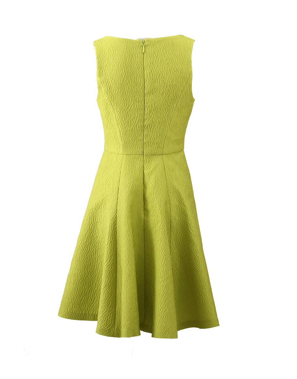MONIQUE LHUILLIER-V-Neck Cloque Dress-