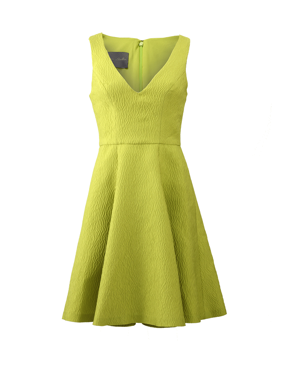 MONIQUE LHUILLIER-V-Neck Cloque Dress-