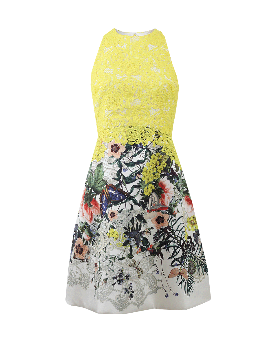 MONIQUE LHUILLIER-Lace Botanical Dress-