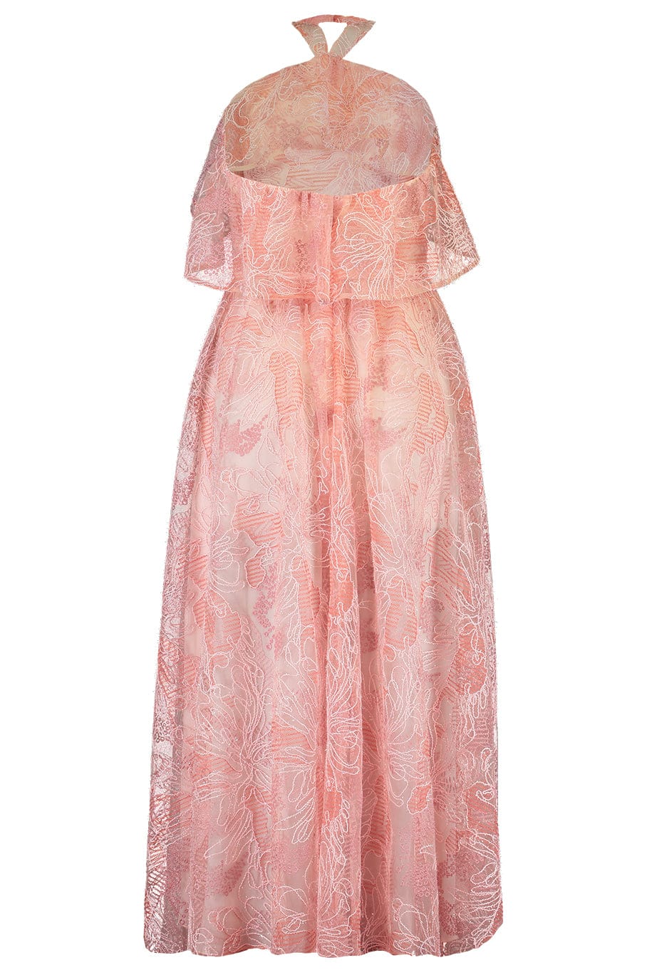 Monique Lhuillier Women's Floral Georgette Halter Dress - Pink Blush