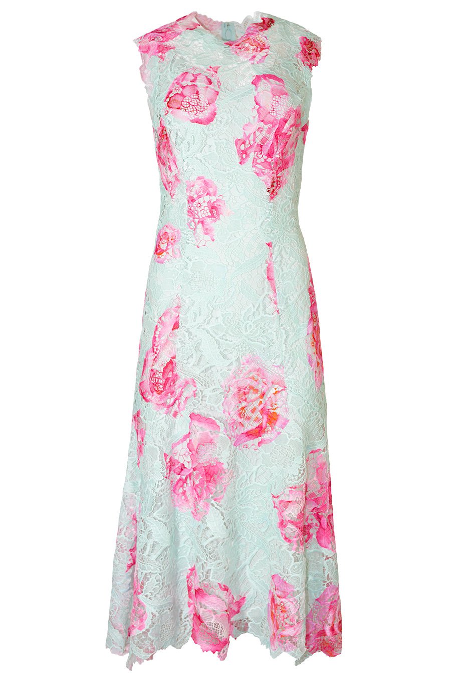 MONIQUE LHUILLIER-Jewel Neck A-Line Dress-