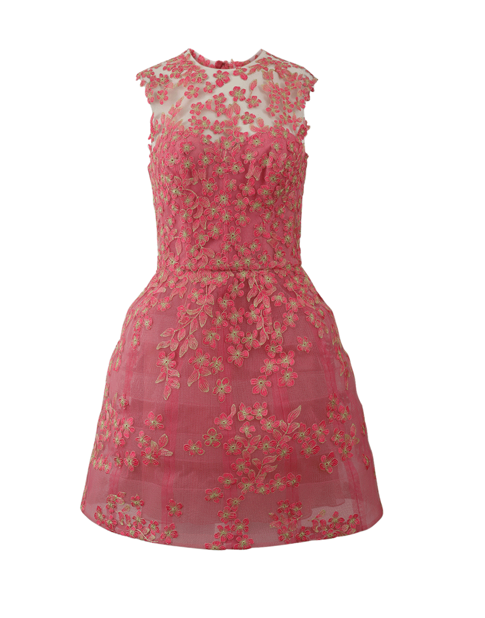 MONIQUE LHUILLIER-Floral Dress-