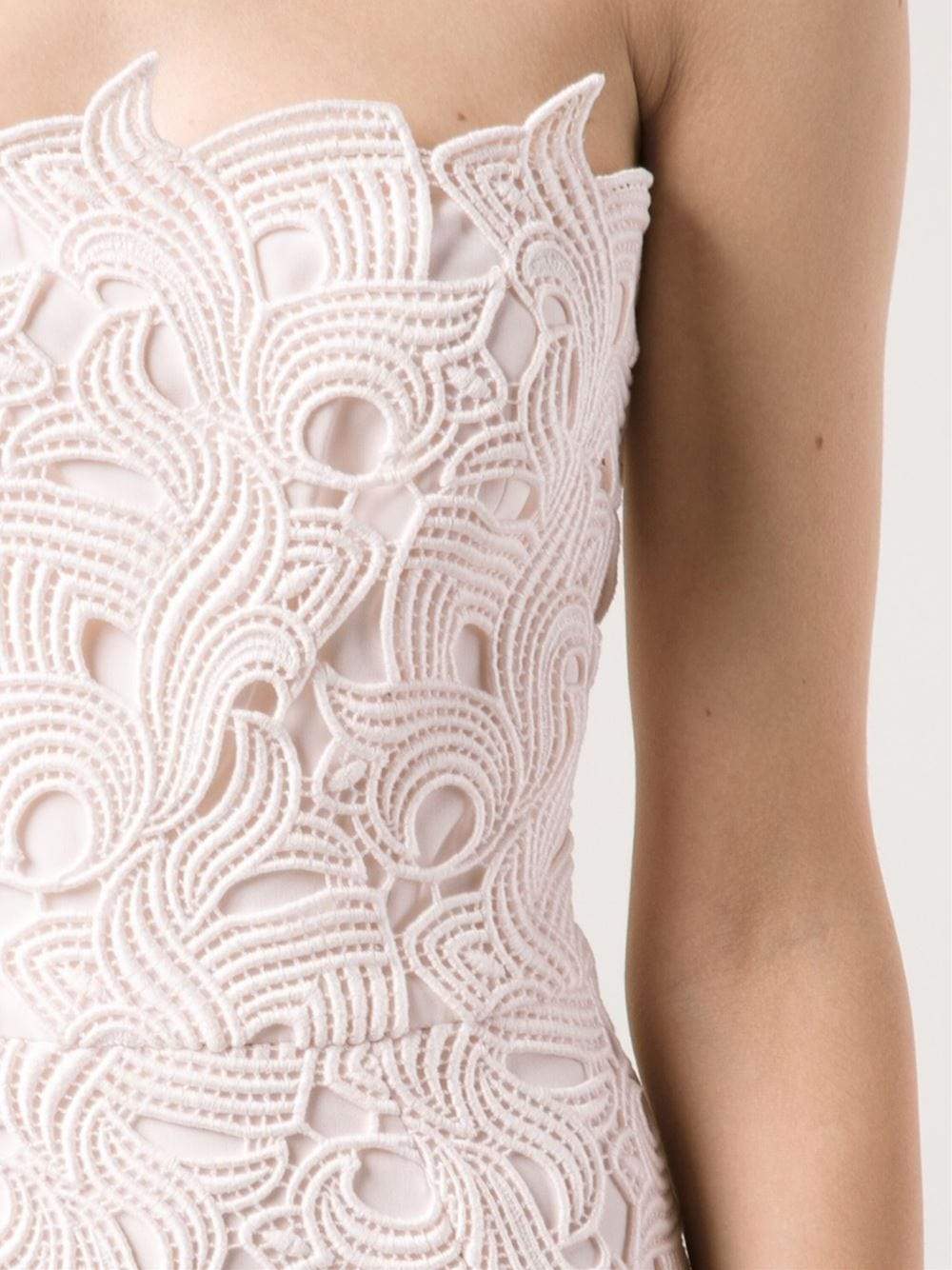 MONIQUE LHUILLIER-Strapless Dress With Side Slit-BLUSH