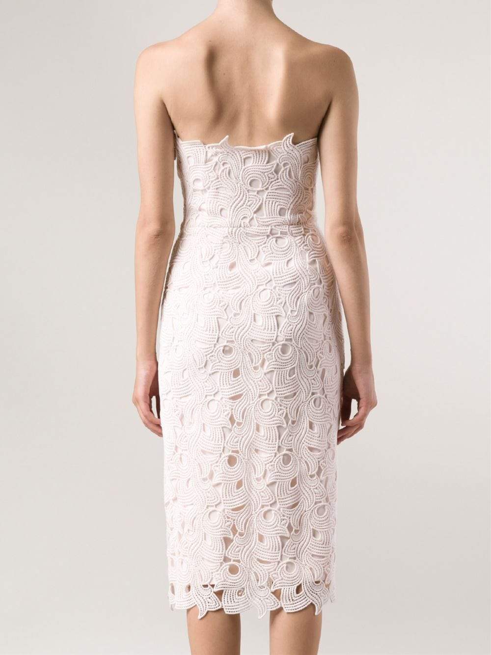 MONIQUE LHUILLIER-Strapless Dress With Side Slit-BLUSH