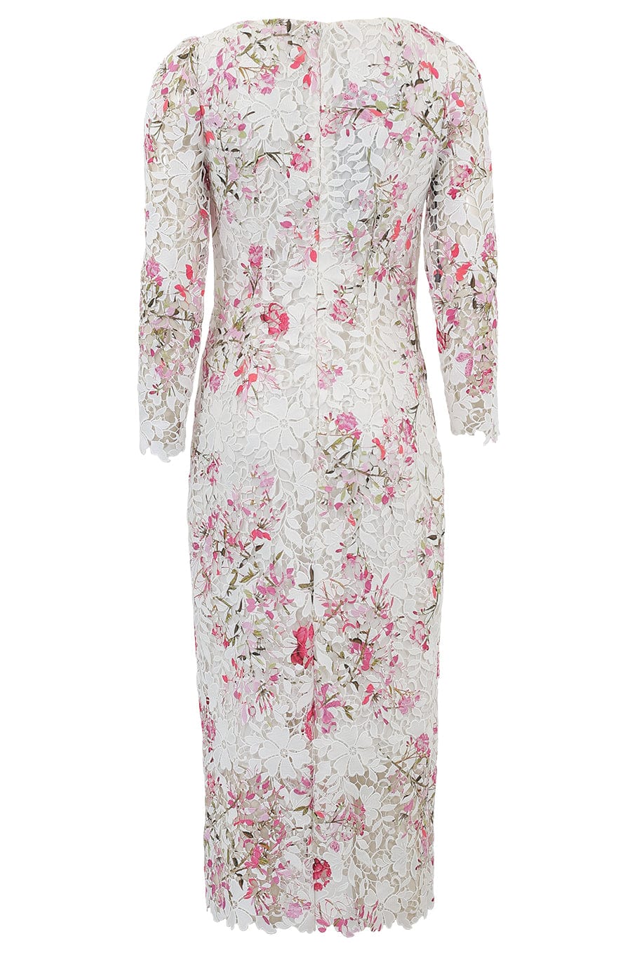 MONIQUE LHUILLIER-Square Neck Long Sleeve Sheath Dress-