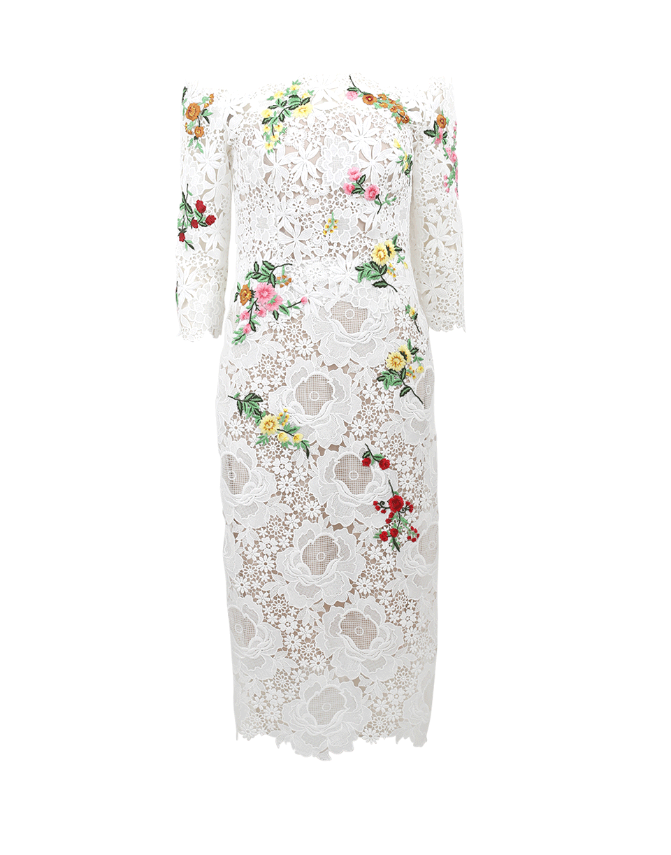 MONIQUE LHUILLIER-Off Shoulder Dress-WHITE