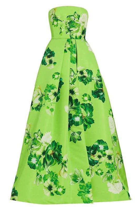 MONIQUE LHUILLIER-Strapless Ball Gown-LIMEMULT