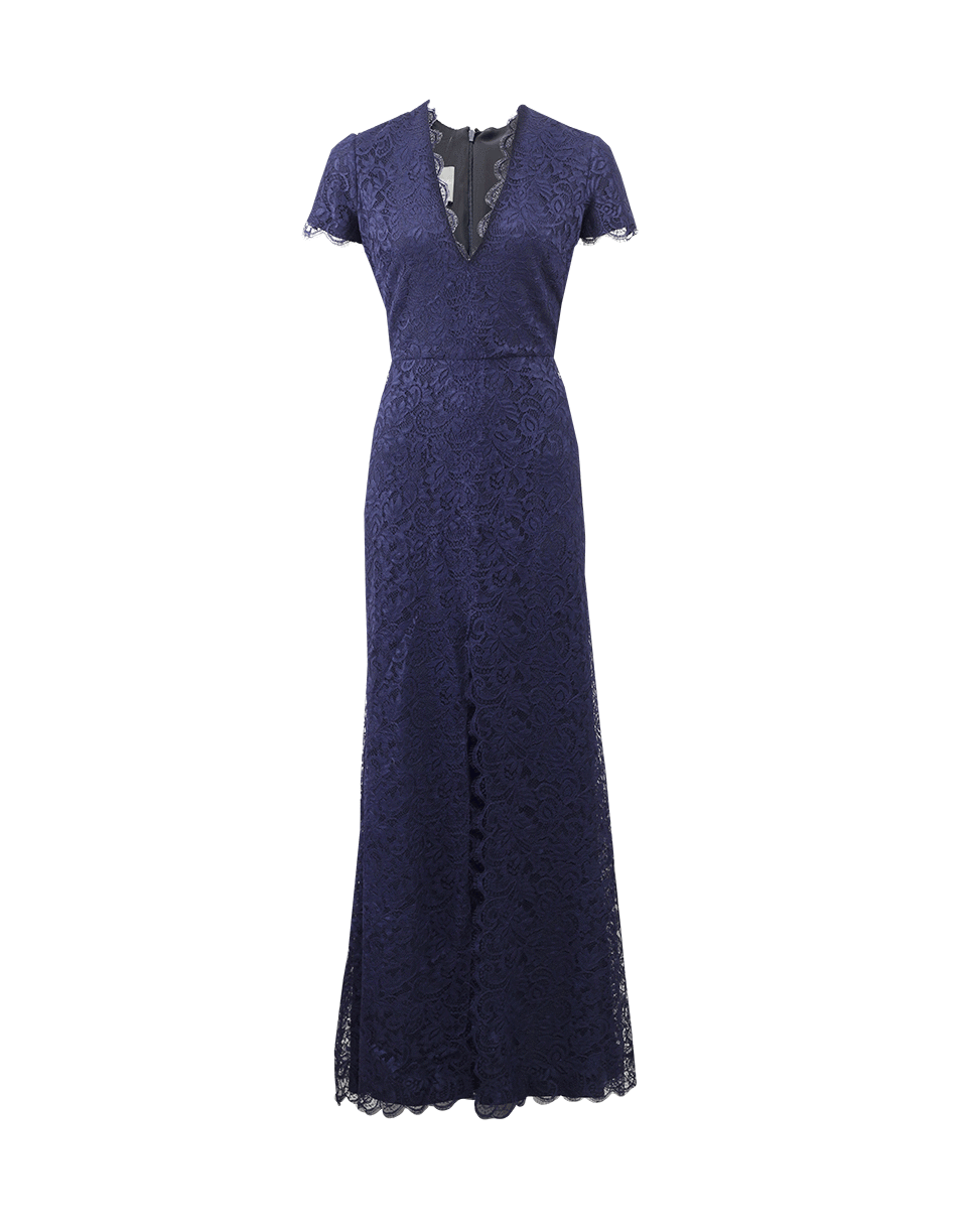 MONIQUE LHUILLIER-Chantilly Lace Gown-MIDNIGHT