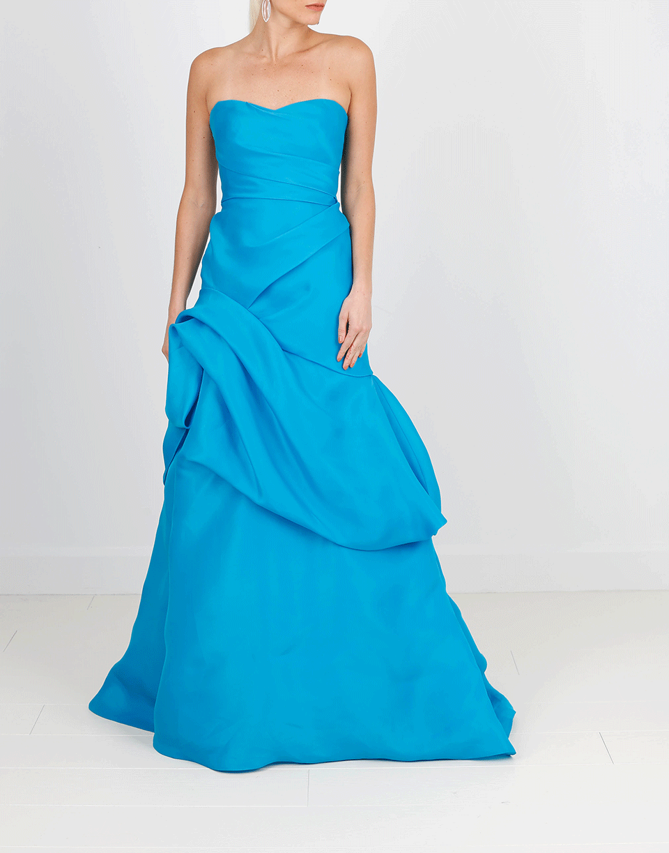 MONIQUE LHUILLIER-Draped Ball Gown-POOL