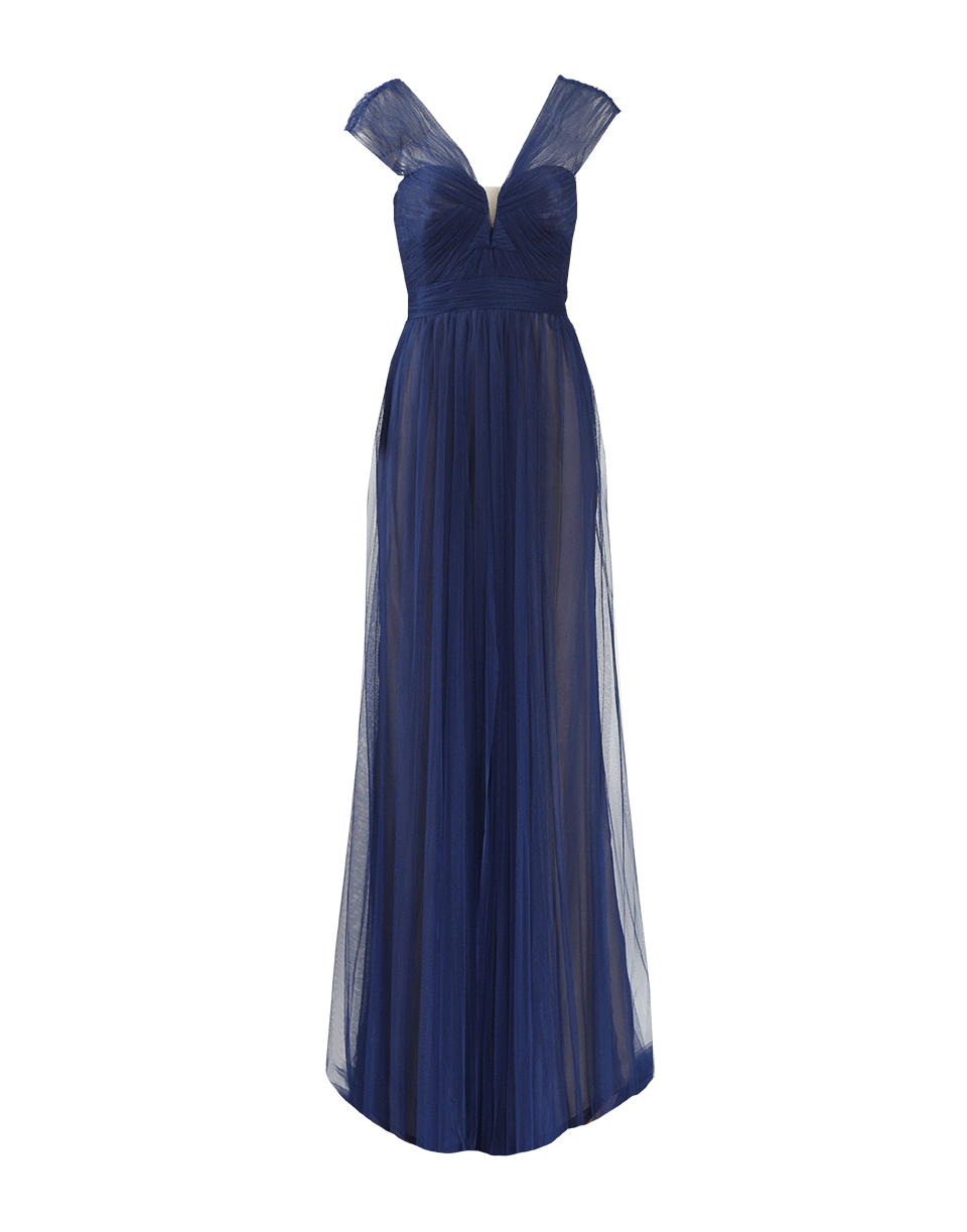 MONIQUE LHUILLIER-Spanish Tulle Gown-ROYAL