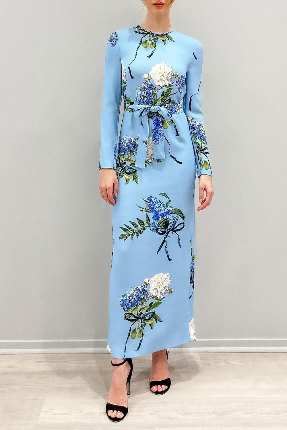 MONIQUE LHUILLIER-Long Sleeve Sheath Dress-