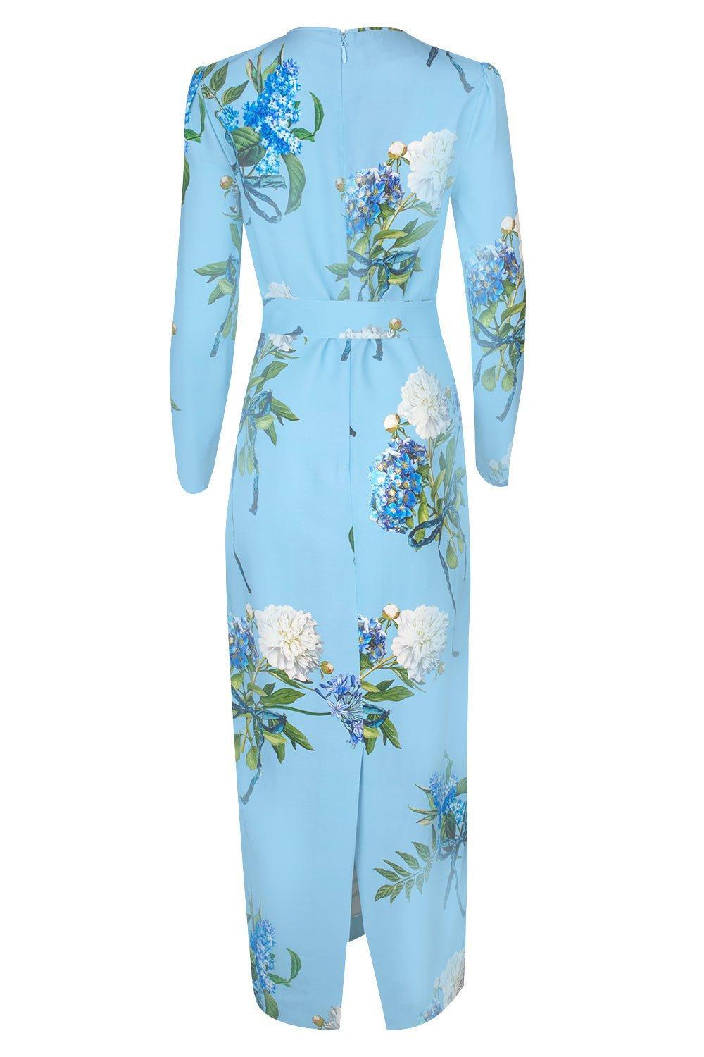 MONIQUE LHUILLIER-Long Sleeve Sheath Dress-