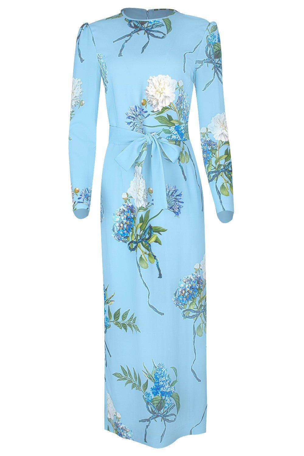 MONIQUE LHUILLIER-Long Sleeve Sheath Dress-