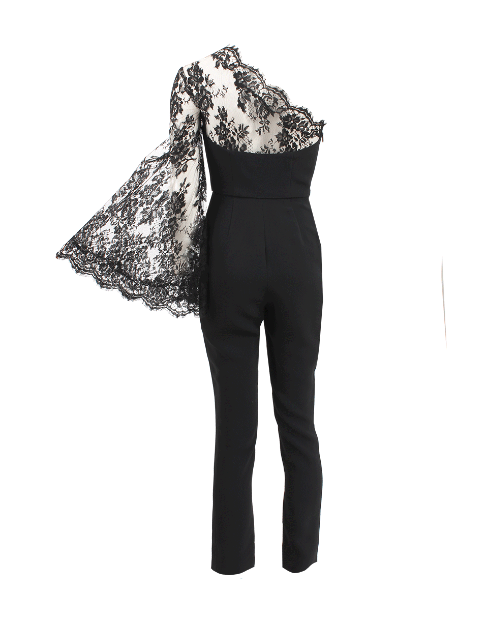 MONIQUE LHUILLIER-One Shoulder Jumpsuit-BLACK