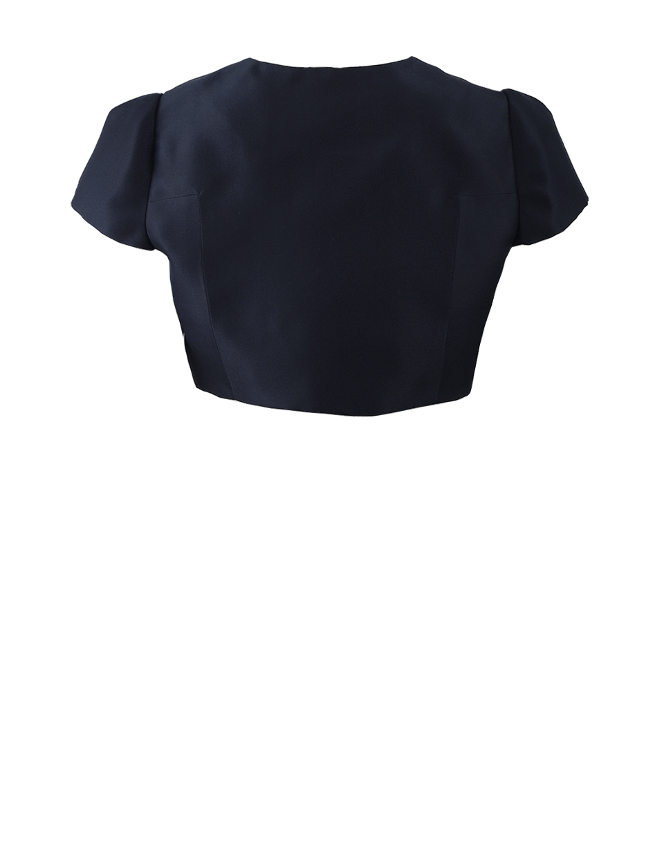 MONIQUE LHUILLIER-Silk Bolero-NAVY