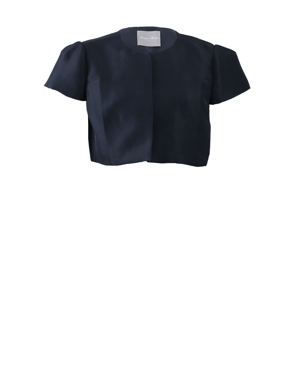MONIQUE LHUILLIER-Silk Bolero-NAVY