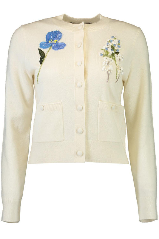 Floral Embroidered Cardigan-CREAM-XS-CLOTHINGTOPCARDIGAN-MONIQUE LHUILLIER