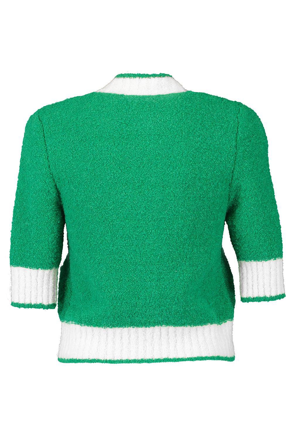 SHORT SLEEVE CARDIGAN-GRSSSLKW-XS-CLOTHINGTOPCARDIGAN-MONIQUE LHUILLIER