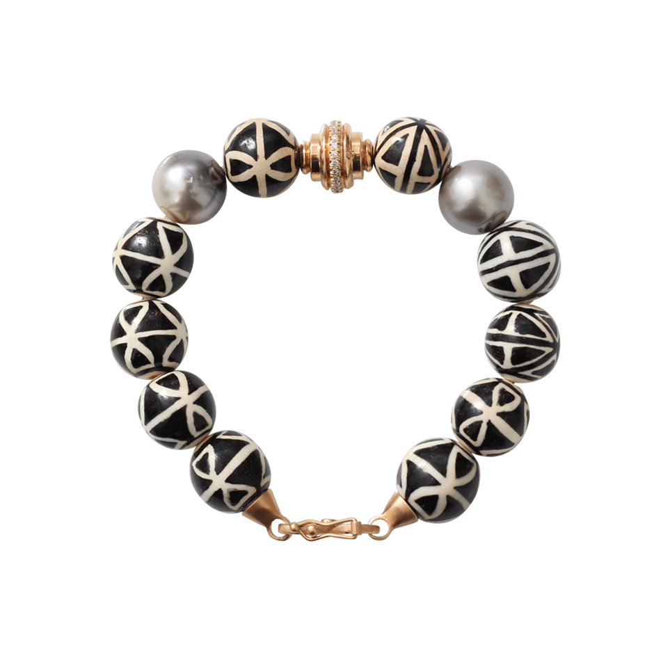 MONIQUE PEAN-Jet Inlay Bead Bracelet-ROSE GOLD