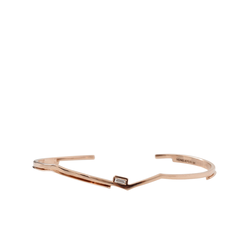 MONIQUE PEAN-Diamond Baguette Geometric Cuff-ROSE GOLD