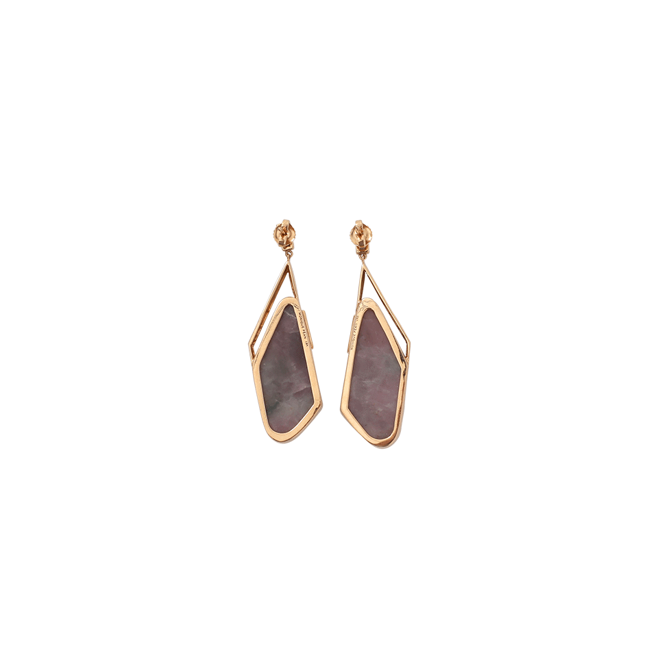 MONIQUE PEAN-Pink Sapphire Slice And White Diamond Earrings-ROSE GOLD