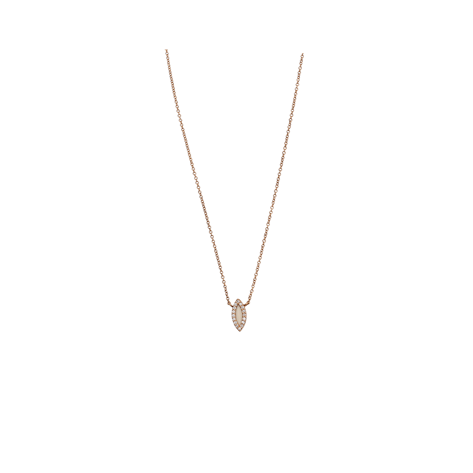 MONIQUE PEAN-Fossilized Woolly Mammoth And White Diamond Marquis Necklace-ROSE GOLD