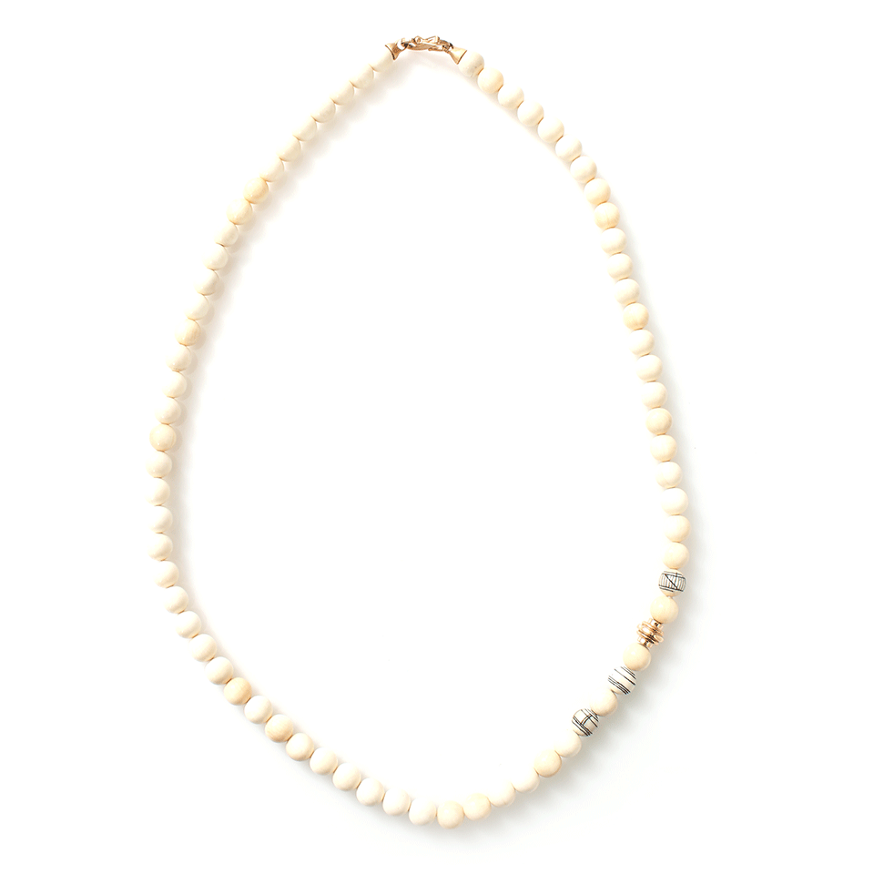 MONIQUE PEAN-Fossilized Woolly Mammoth Bead Necklace-ROSE GOLD