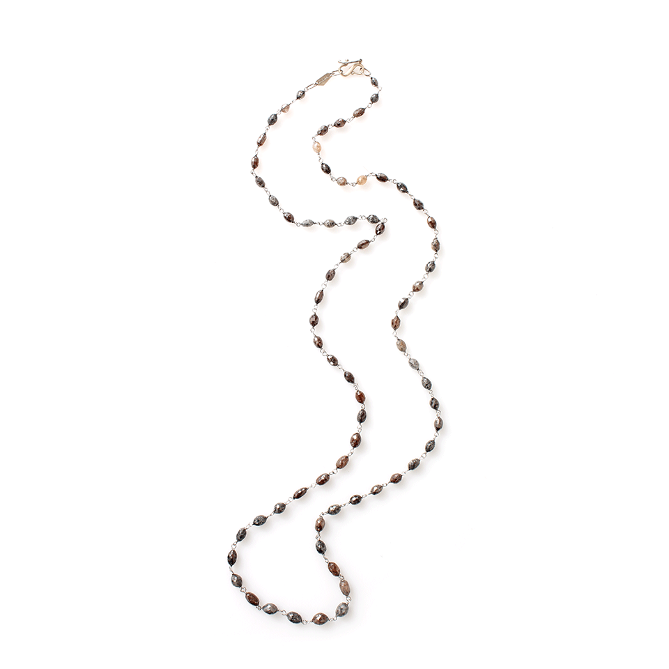 MONIQUE PEAN-Champagne Diamond Oval Necklace-WHITE GOLD