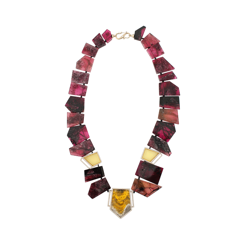 MONIQUE PEAN-Fuschia Tourmaline IMIX Necklace-WHITE GOLD