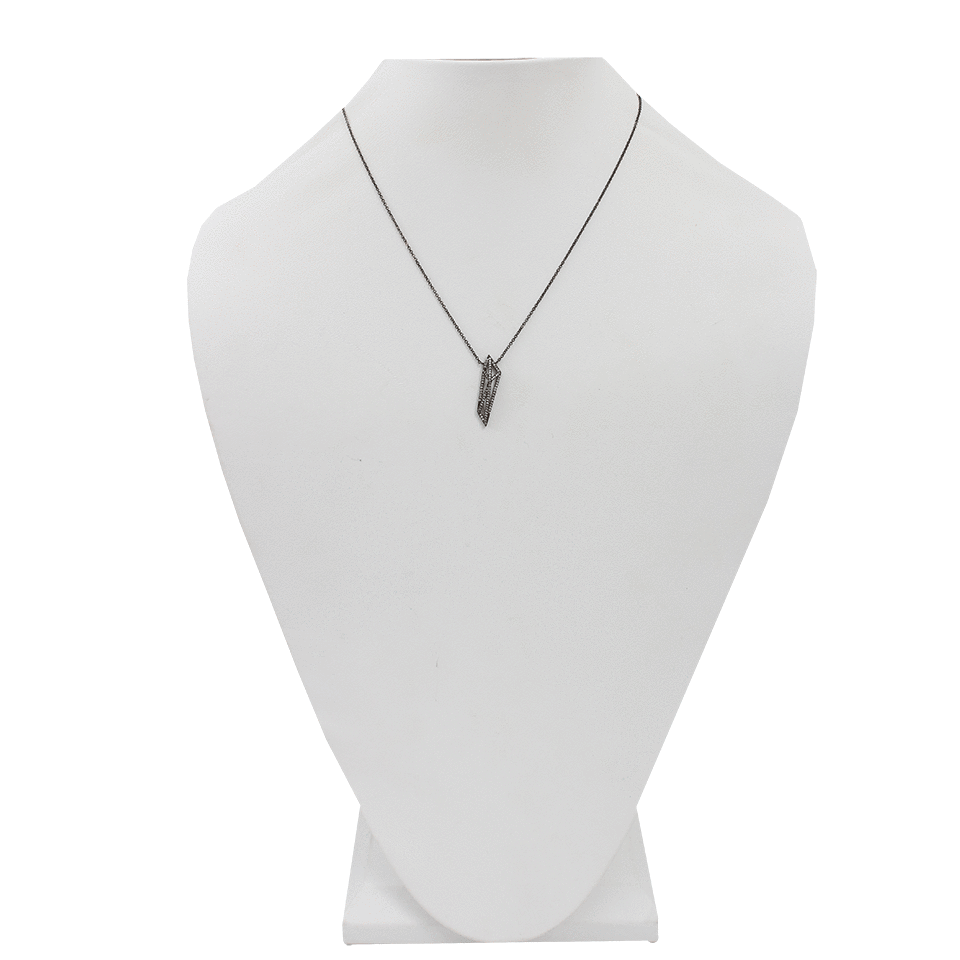 MONIQUE PEAN-Geometric Signature Diamond Open Cage Necklace-WHITE GOLD