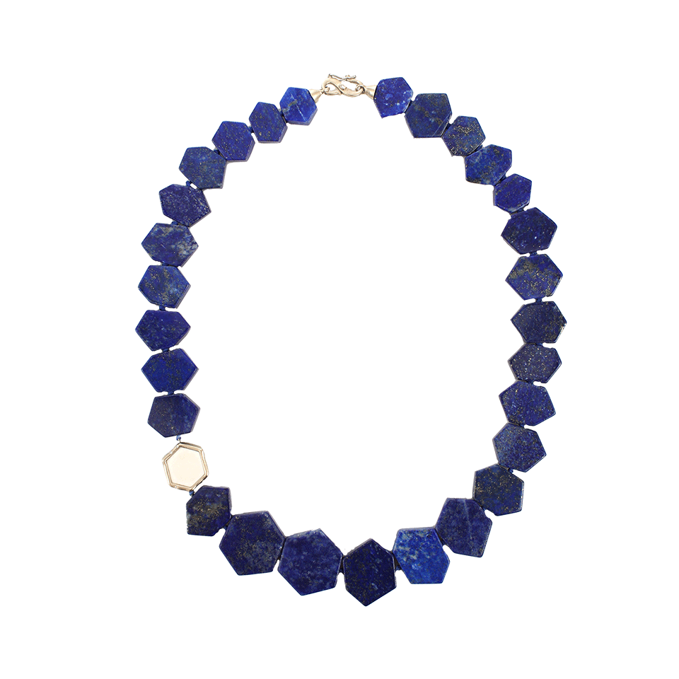 MONIQUE PEAN-Lapis Woolly Mammoth Necklace-WHITE GOLD