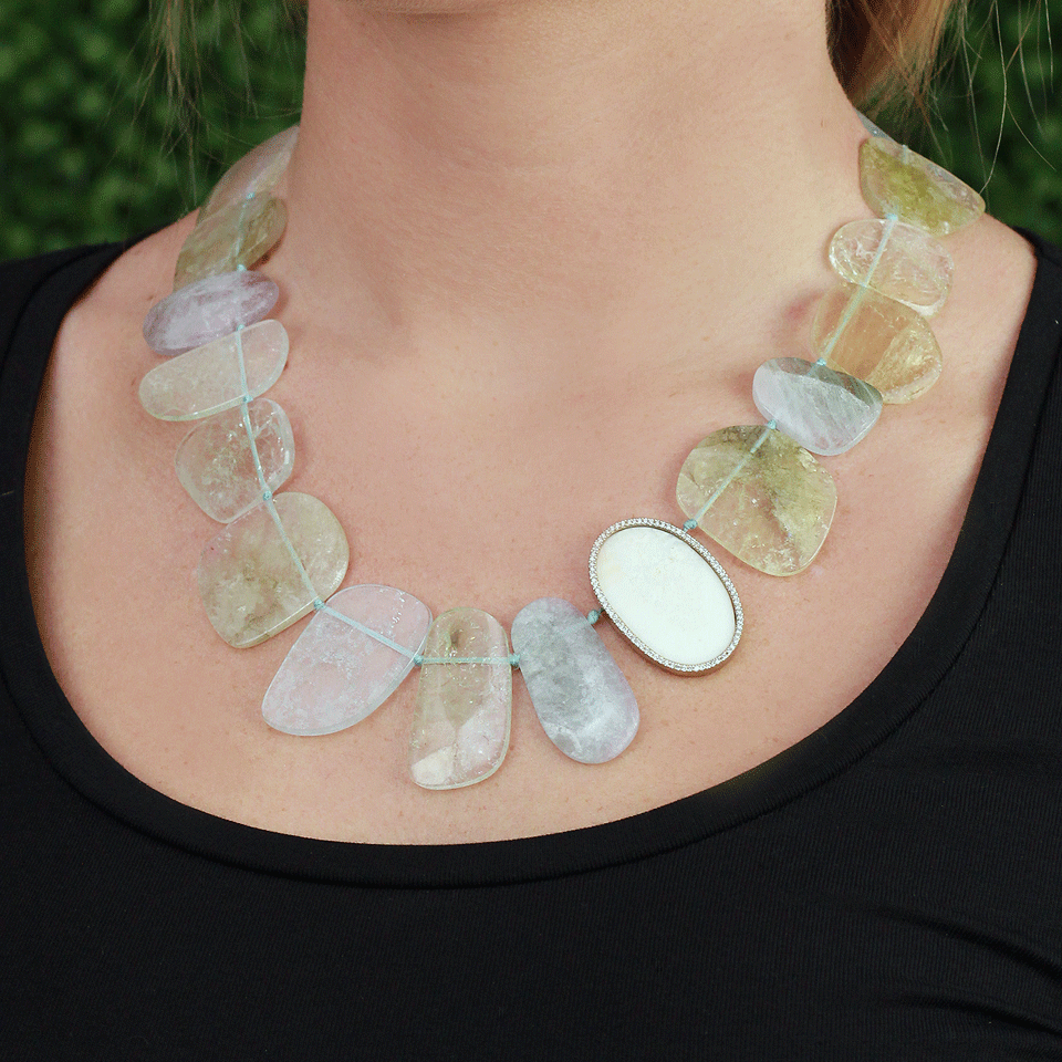 MONIQUE PEAN-Natural Tourmaline Necklace-WHITE GOLD